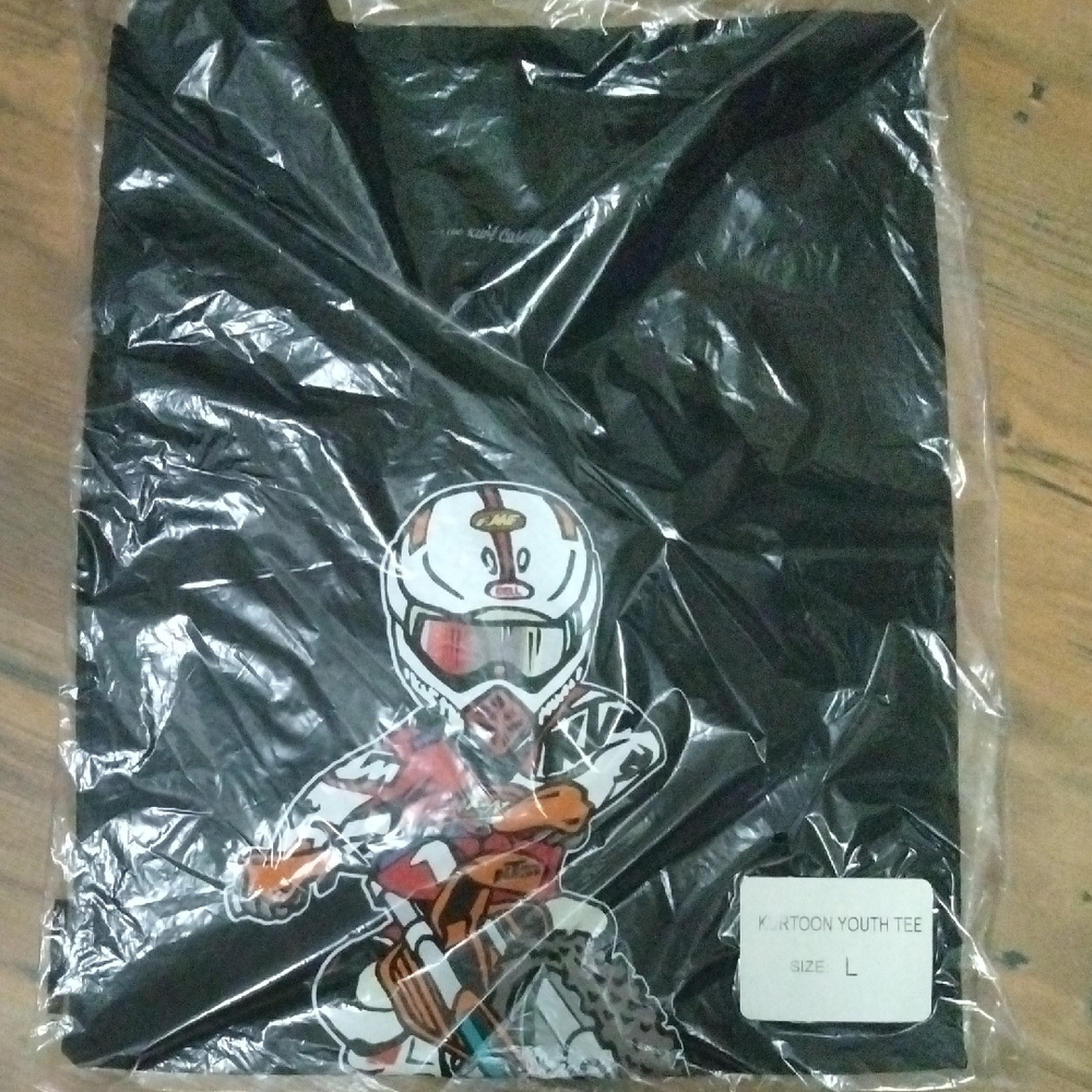 Black Graphic Youth Tee with Motocross Design